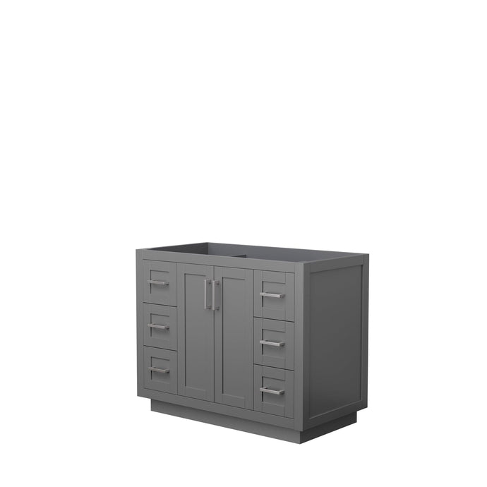 Wyndham Collection WCF292942SKGCXSXXMXX Miranda 42 Inch Single Bathroom Vanity in Dark Gray, No Countertop, No Sink, Brushed Nickel Trim