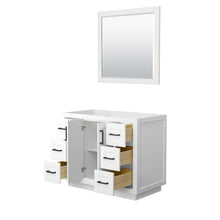 Load image into Gallery viewer, Wyndham Collection WCF292942SWBCXSXXM34 Miranda 42 Inch Single Bathroom Vanity in White, No Countertop, No Sink, Matte Black Trim, 34 Inch Mirror