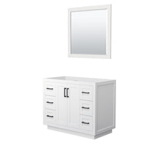 Load image into Gallery viewer, Wyndham Collection WCF292942SWBCXSXXM34 Miranda 42 Inch Single Bathroom Vanity in White, No Countertop, No Sink, Matte Black Trim, 34 Inch Mirror