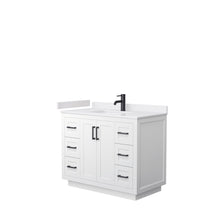 Load image into Gallery viewer, Wyndham Collection WCF292942SWBWCUNSMXX Miranda 42 Inch Single Bathroom Vanity in White, White Cultured Marble Countertop, Undermount Square Sink, Matte Black Trim