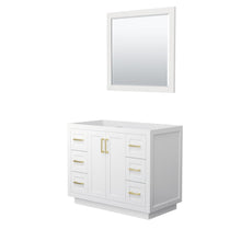 Load image into Gallery viewer, Wyndham Collection WCF292942SWGCXSXXM34 Miranda 42 Inch Single Bathroom Vanity in White, No Countertop, No Sink, Brushed Gold Trim, 34 Inch Mirror