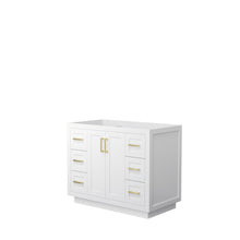 Load image into Gallery viewer, Wyndham Collection WCF292942SWGCXSXXMXX Miranda 42 Inch Single Bathroom Vanity in White, No Countertop, No Sink, Brushed Gold Trim