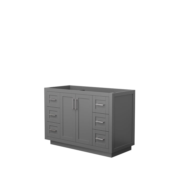 Wyndham Collection WCF292948SKGCXSXXMXX Miranda 48 Inch Single Bathroom Vanity in Dark Gray, No Countertop, No Sink, Brushed Nickel Trim
