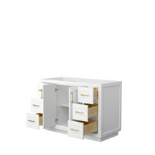 Load image into Gallery viewer, Wyndham Collection WCF292948SWGCXSXXMXX Miranda 48 Inch Single Bathroom Vanity in White, No Countertop, No Sink, Brushed Gold Trim