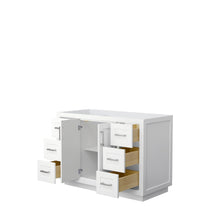 Load image into Gallery viewer, Wyndham Collection WCF292948SWHCXSXXMXX Miranda 48 Inch Single Bathroom Vanity in White, No Countertop, No Sink, Brushed Nickel Trim