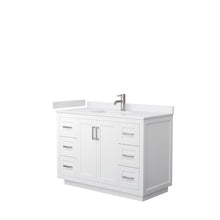 Load image into Gallery viewer, Wyndham Collection WCF292948SWHWCUNSMXX Miranda 48 Inch Single Bathroom Vanity in White, White Cultured Marble Countertop, Undermount Square Sink, Brushed Nickel Trim