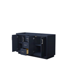Load image into Gallery viewer, Wyndham Collection WCF292960DBNCXSXXMXX Miranda 60 Inch Double Bathroom Vanity in Dark Blue, No Countertop, No Sink, Brushed Nickel Trim