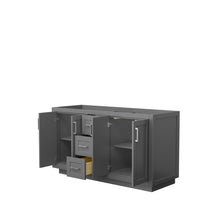 Load image into Gallery viewer, Wyndham Collection WCF292960DKGCXSXXMXX Miranda 60 Inch Double Bathroom Vanity in Dark Gray, No Countertop, No Sink, Brushed Nickel Trim