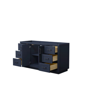 Wyndham Collection WCF292960SBBCXSXXMXX Miranda 60 Inch Single Bathroom Vanity in Dark Blue, No Countertop, No Sink, Matte Black Trim