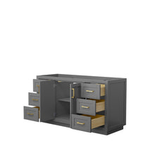 Load image into Gallery viewer, Wyndham Collection WCF292960SGGCXSXXMXX Miranda 60 Inch Single Bathroom Vanity in Dark Gray, No Countertop, No Sink, Brushed Gold Trim