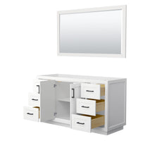 Load image into Gallery viewer, Wyndham Collection WCF292960SWBCXSXXM58 Miranda 60 Inch Single Bathroom Vanity in White, No Countertop, No Sink, Matte Black Trim, 58 Inch Mirror