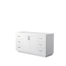 Load image into Gallery viewer, Wyndham Collection WCF292960SWHCXSXXMXX Miranda 60 Inch Single Bathroom Vanity in White, No Countertop, No Sink, Brushed Nickel Trim