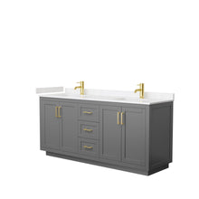 Load image into Gallery viewer, Wyndham Collection WCF292972DGGC2UNSMXX Miranda 72 Inch Double Bathroom Vanity in Dark Gray, Light-Vein Carrara Cultured Marble Countertop, Undermount Square Sinks, Brushed Gold Trim
