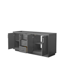 Load image into Gallery viewer, Wyndham Collection WCF292972DKGCXSXXMXX Miranda 72 Inch Double Bathroom Vanity in Dark Gray, No Countertop, No Sink, Brushed Nickel Trim
