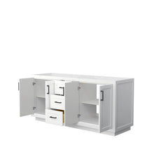 Load image into Gallery viewer, Wyndham Collection WCF292972DWBCXSXXMXX Miranda 72 Inch Double Bathroom Vanity in White, No Countertop, No Sink, Matte Black Trim