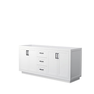 Wyndham Collection WCF292972DWBCXSXXMXX Miranda 72 Inch Double Bathroom Vanity in White, No Countertop, No Sink, Matte Black Trim