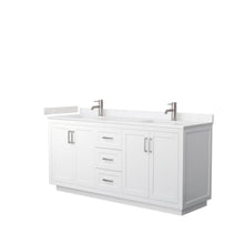 Load image into Gallery viewer, Wyndham Collection WCF292972DWHC2UNSMXX Miranda 72 Inch Double Bathroom Vanity in White, Light-Vein Carrara Cultured Marble Countertop, Undermount Square Sinks, Brushed Nickel Trim