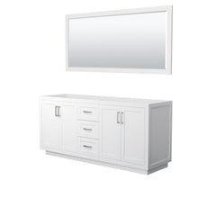 Load image into Gallery viewer, Wyndham Collection WCF292972DWHCXSXXM70 Miranda 72 Inch Double Bathroom Vanity in White, No Countertop, No Sink, Brushed Nickel Trim, 70 Inch Mirror