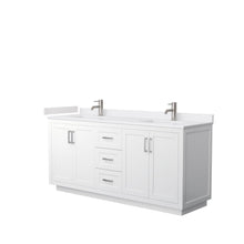 Load image into Gallery viewer, Wyndham Collection WCF292972DWHWCUNSMXX Miranda 72 Inch Double Bathroom Vanity in White, White Cultured Marble Countertop, Undermount Square Sinks, Brushed Nickel Trim