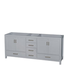 Load image into Gallery viewer, Wyndham Collection WCS141480DGYCXSXXMXX Sheffield 80 Inch Double Bathroom Vanity in Gray, No Countertop, No Sink, and No Mirror