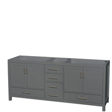Load image into Gallery viewer, Wyndham Collection WCS141480DKGCXSXXMXX Sheffield 80 Inch Double Bathroom Vanity in Dark Gray, No Countertop, No Sink, and No Mirror