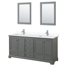 Load image into Gallery viewer, Wyndham Collection WCS202072DKGWCUNSM24 Deborah 72 Inch Double Bathroom Vanity in Dark Gray, White Cultured Marble Countertop, Undermount Square Sinks, 24 Inch Mirrors