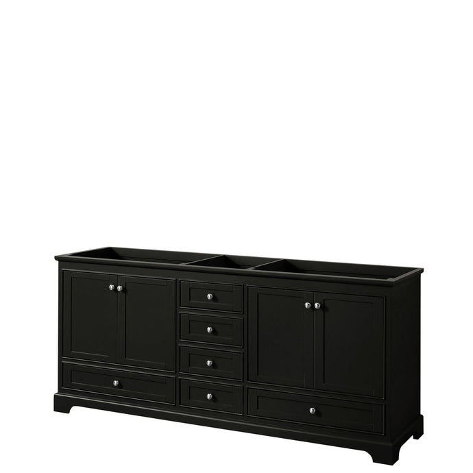 Wyndham Collection WCS202080DDECXSXXMXX Deborah 80 Inch Double Bathroom Vanity in Dark Espresso, No Countertop, No Sinks, and No Mirrors