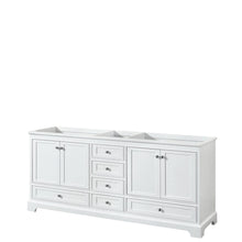 Load image into Gallery viewer, Wyndham Collection WCS202080DWHCXSXXMXX Deborah 80 Inch Double Bathroom Vanity in White, No Countertop, No Sinks, and No Mirrors