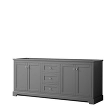 Load image into Gallery viewer, Wyndham Collection WCV232380DKGCXSXXMXX Avery 80 Inch Double Bathroom Vanity in Dark Gray, No Countertop, No Sinks, and No Mirror
