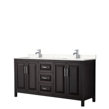 Load image into Gallery viewer, Wyndham Collection WCV252572DDEC2UNSMXX Daria 72 Inch Double Bathroom Vanity in Dark Espresso, Light-Vein Carrara Cultured Marble Countertop, Undermount Square Sinks, No Mirror