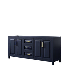 Load image into Gallery viewer, Wyndham Collection WCV252580DBLCXSXXMXX Daria 80 Inch Double Bathroom Vanity in Dark Blue, No Countertop, No Sink, No Mirror