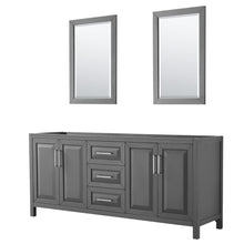Load image into Gallery viewer, Wyndham Collection WCV252580DKGCXSXXM24 Daria 80 Inch Double Bathroom Vanity in Dark Gray, No Countertop, No Sink, and 24 Inch Mirrors