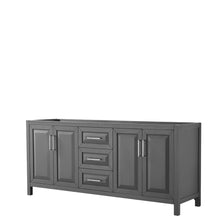 Load image into Gallery viewer, Wyndham Collection WCV252580DKGCXSXXMXX Daria 80 Inch Double Bathroom Vanity in Dark Gray, No Countertop, No Sink, and No Mirror