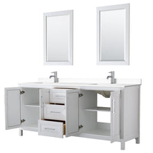 Load image into Gallery viewer, Wyndham Collection WCV252580DWHWCUNSM24 Daria 80 Inch Double Bathroom Vanity in White, White Cultured Marble Countertop, Undermount Square Sinks, 24 Inch Mirrors