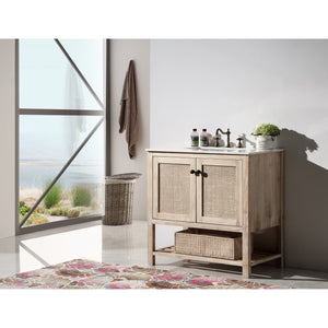 Legion Furniture WH5136 36" SOLID WOOD SINK VANITY WITH MARBLE TOP-NO FAUCET