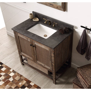 Legion Furniture WH5136-BR 36" SOLID WOOD SINK VANITY WITH MOON STONE TOP-NO FAUCET