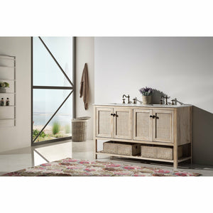 Legion Furniture WH5160 60" SOLID WOOD SINK VANITY WITH MARBLE TOP-NO FAUCET