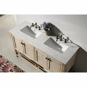 Legion Furniture WH5160 60" SOLID WOOD SINK VANITY WITH MARBLE TOP-NO FAUCET