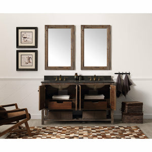 Legion Furniture WH5160-BR 60" SOLID WOOD SINK VANITY WITH MOON STONE TOP-NO FAUCET