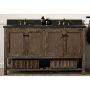 Legion Furniture WH5160-BR 60" SOLID WOOD SINK VANITY WITH MOON STONE TOP-NO FAUCET