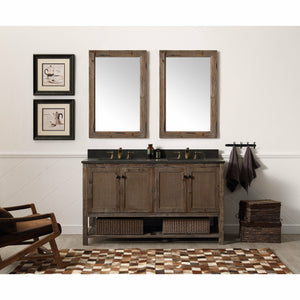 Legion Furniture WH5160-BR 60" SOLID WOOD SINK VANITY WITH MOON STONE TOP-NO FAUCET