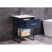 Load image into Gallery viewer, Legion Furniture WH7024-BL-PVC 24&quot; BLUE FINISH SINK VANITY WITH BLACK METAL FRAME-PVC