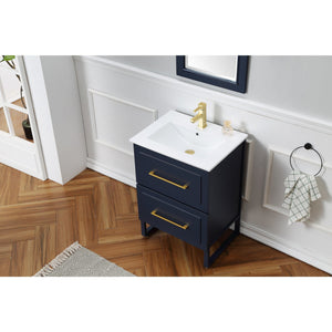 Legion Furniture WH7824-BL 24" SINK VANITY WITH CERAMIC TOP-NO FAUCET