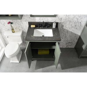 Legion Furniture WLF2130-PG 30" PEWTER GREEN FINISH SINK VANITY CABINET WITH BLUE LIME STONE TOP