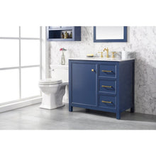 Load image into Gallery viewer, Legion Furniture WLF2136-B 36&quot; BLUE FINISH SINK VANITY CABINET WITH CARRARA WHITE TOP