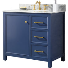 Load image into Gallery viewer, Legion Furniture WLF2136-B 36&quot; BLUE FINISH SINK VANITY CABINET WITH CARRARA WHITE TOP