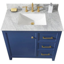 Load image into Gallery viewer, Legion Furniture WLF2136-B 36&quot; BLUE FINISH SINK VANITY CABINET WITH CARRARA WHITE TOP