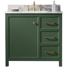 Load image into Gallery viewer, Legion Furniture WLF2136-VG 36&quot; VOGUE GREEN FINISH SINK VANITY CABINET WITH CARRARA WHITE TOP