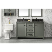 Load image into Gallery viewer, Legion Furniture WLF2154-PG 54&quot; PEWTER GREEN FINISH DOUBLE SINK VANITY CABINET WITH BLUE LIME STONE TOP