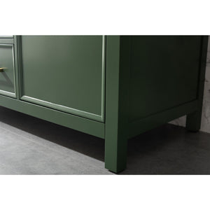 Legion Furniture WLF2154-VG 54" VOGUE GREEN FINISH DOUBLE SINK VANITY CABINET WITH CARRARA WHITE TOP